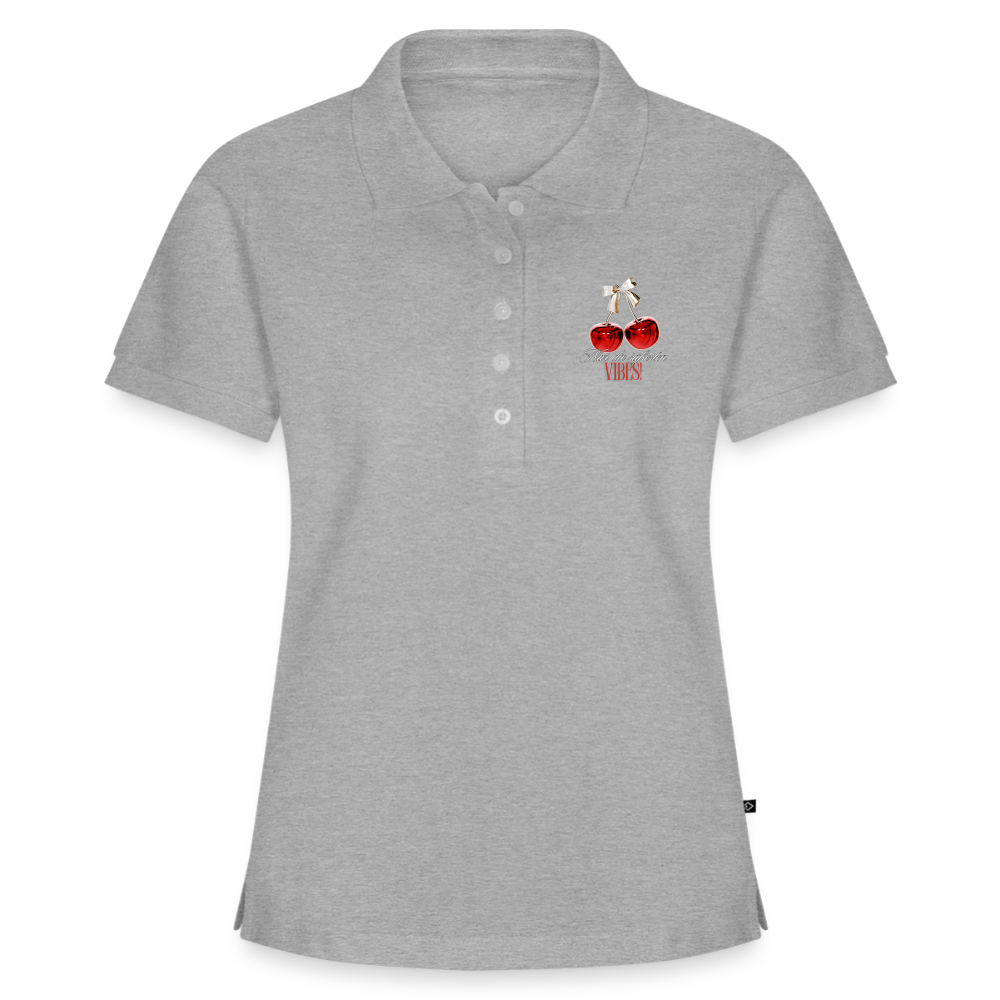 Frauen Premium Bio Polo Shirt - Grau meliert
