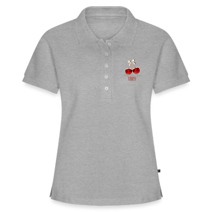 Frauen Premium Bio Polo Shirt - Grau meliert