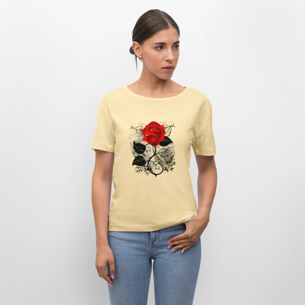 Relaxed Rundhals Frauen Bio-T-Shirt - Creme