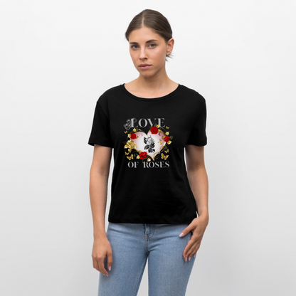 Relaxed Rundhals Frauen Bio-T-Shirt - Schwarz