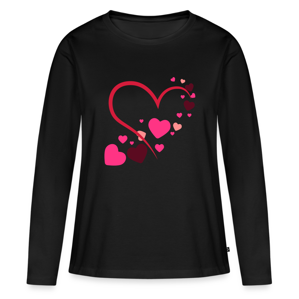 Frauen Premium Langarmshirt - Schwarz