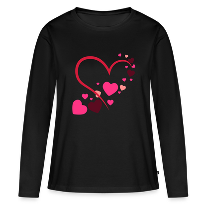 Frauen Premium Langarmshirt - Schwarz