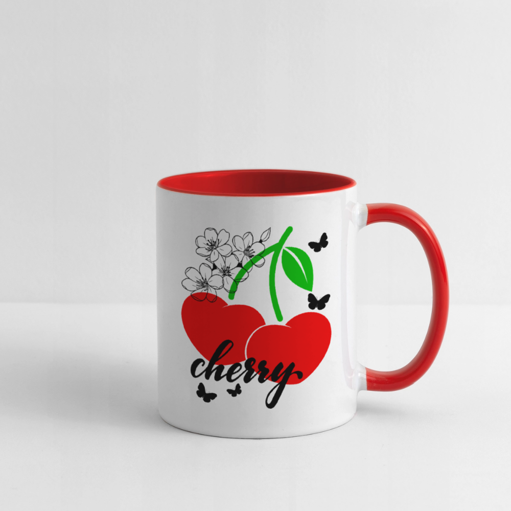 Tasse zweifarbig - Weiß/Rot