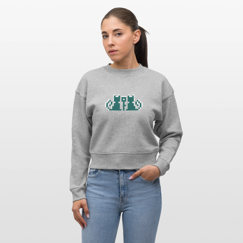 Frauen Bio-Sweatshirt CROPSTER - Grau meliert
