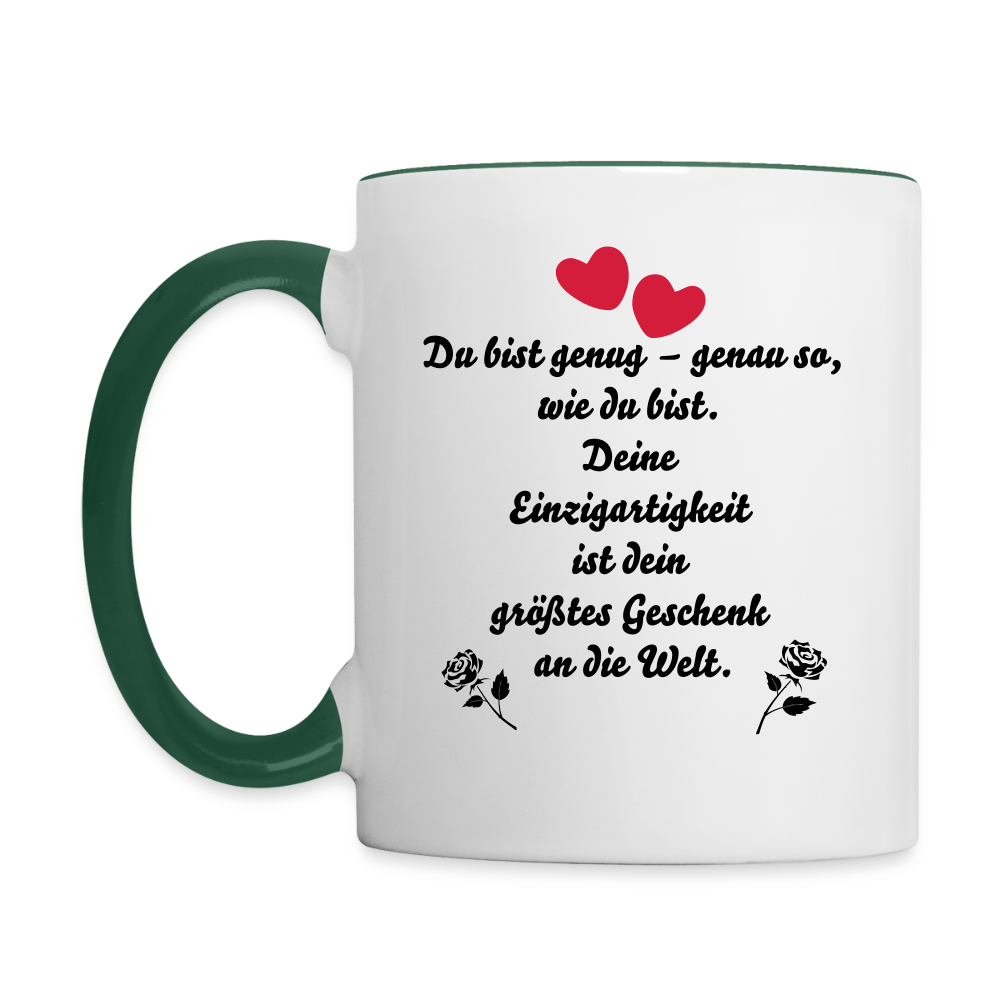 Tasse zweifarbig - Weiß/Dunkelgrün