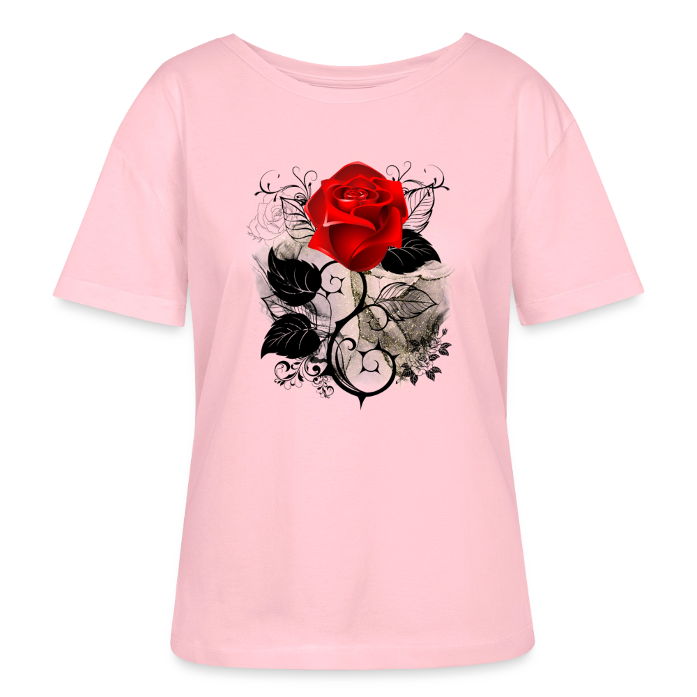 Relaxed Rundhals Frauen Bio-T-Shirt - Hellrosa