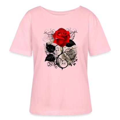 Relaxed Rundhals Frauen Bio-T-Shirt - Hellrosa
