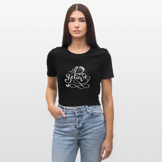 Cropped T-Shirt - Schwarz