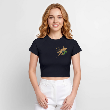 Damen Cropped T-Shirt - Navy