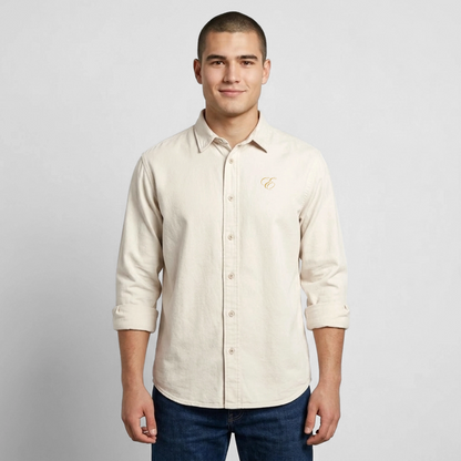 Relaxed Fit Unisex Organic Hemd - Natur