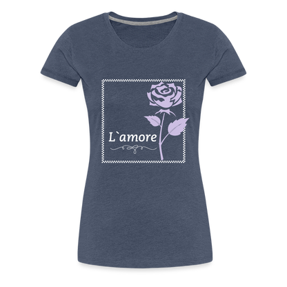 Frauen Premium T-Shirt - Blau meliert