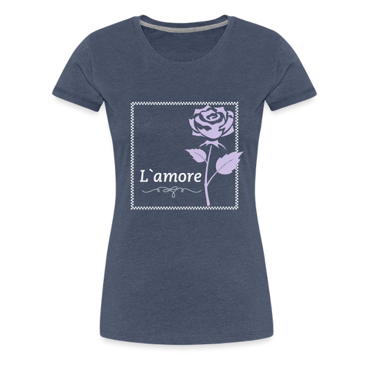Frauen Premium T-Shirt - Blau meliert
