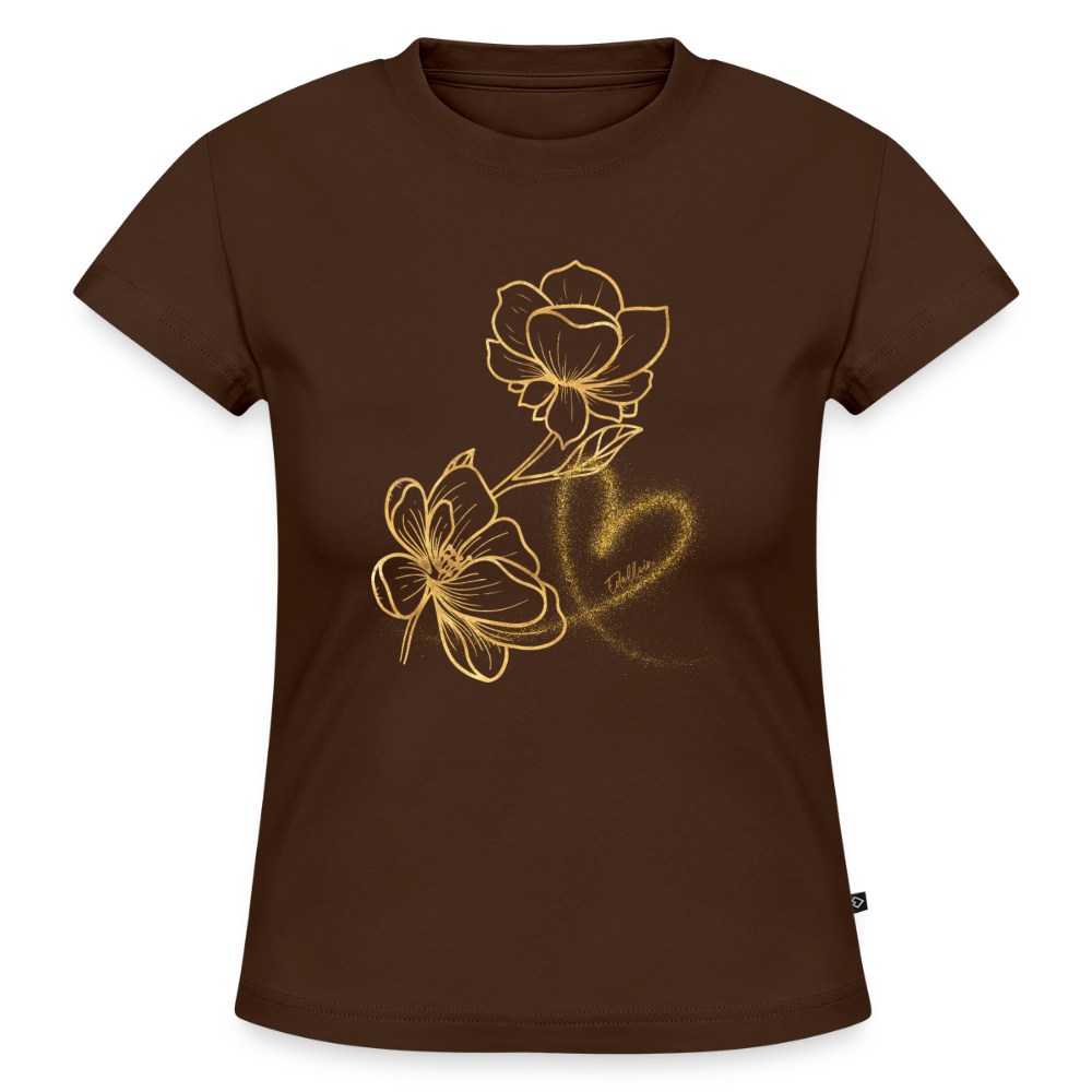 SLIM FIT Frauen Organic T-Shirt - Dunkelbraun