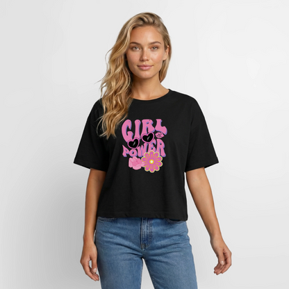Relaxed Fit Frauen Modal Cotton T-Shirt - Schwarz
