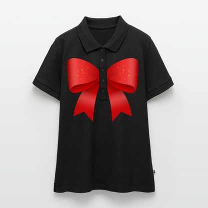 Frauen Premium Bio Polo Shirt - Schwarz