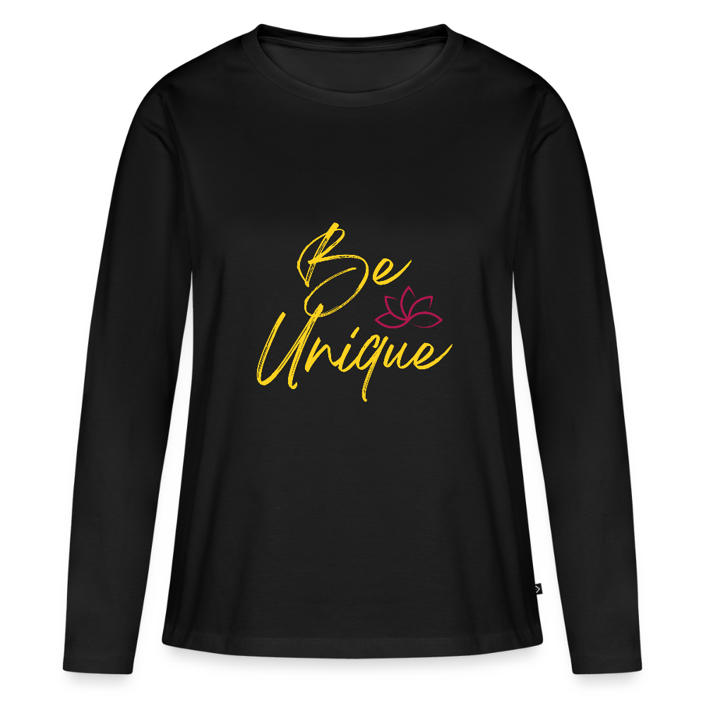 Frauen Premium Langarmshirt - Schwarz