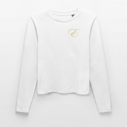 Slim Fit Frauen Organic Langarmshirt - Weiß