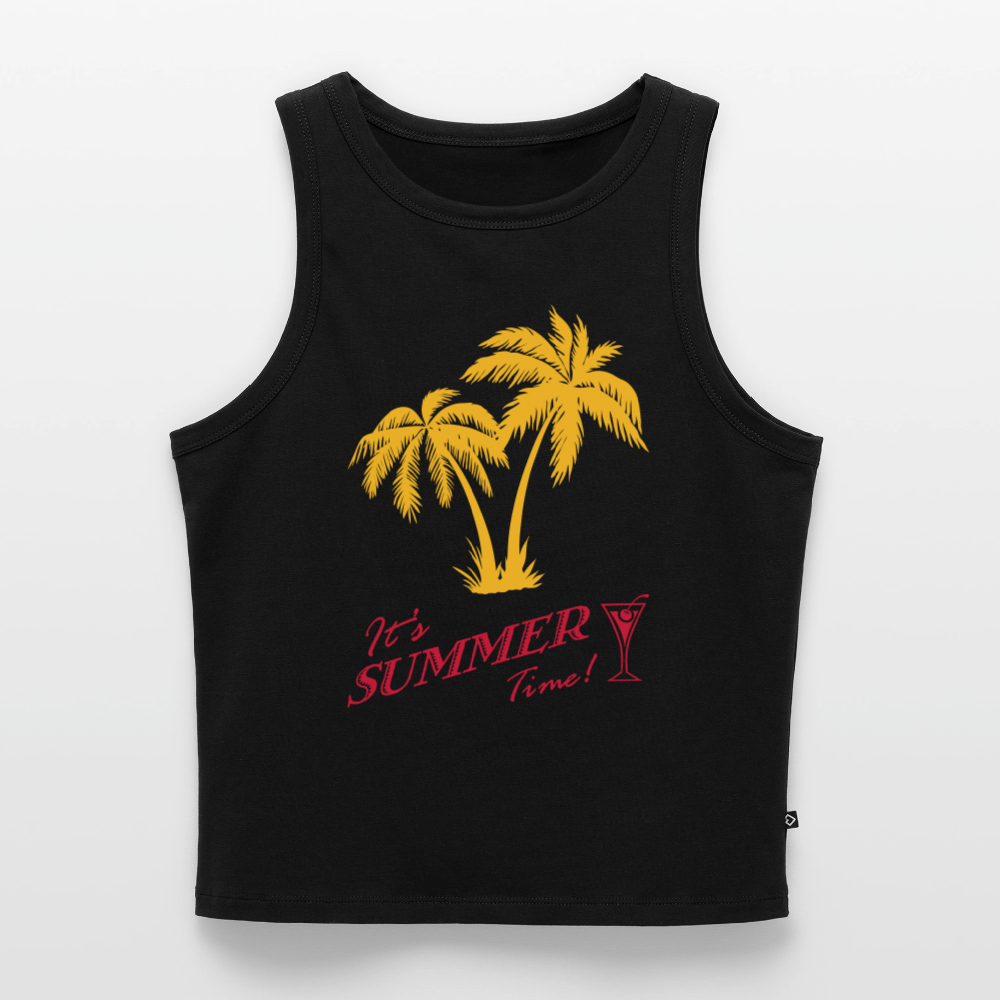 Frauen Cropped Tank Top - Schwarz