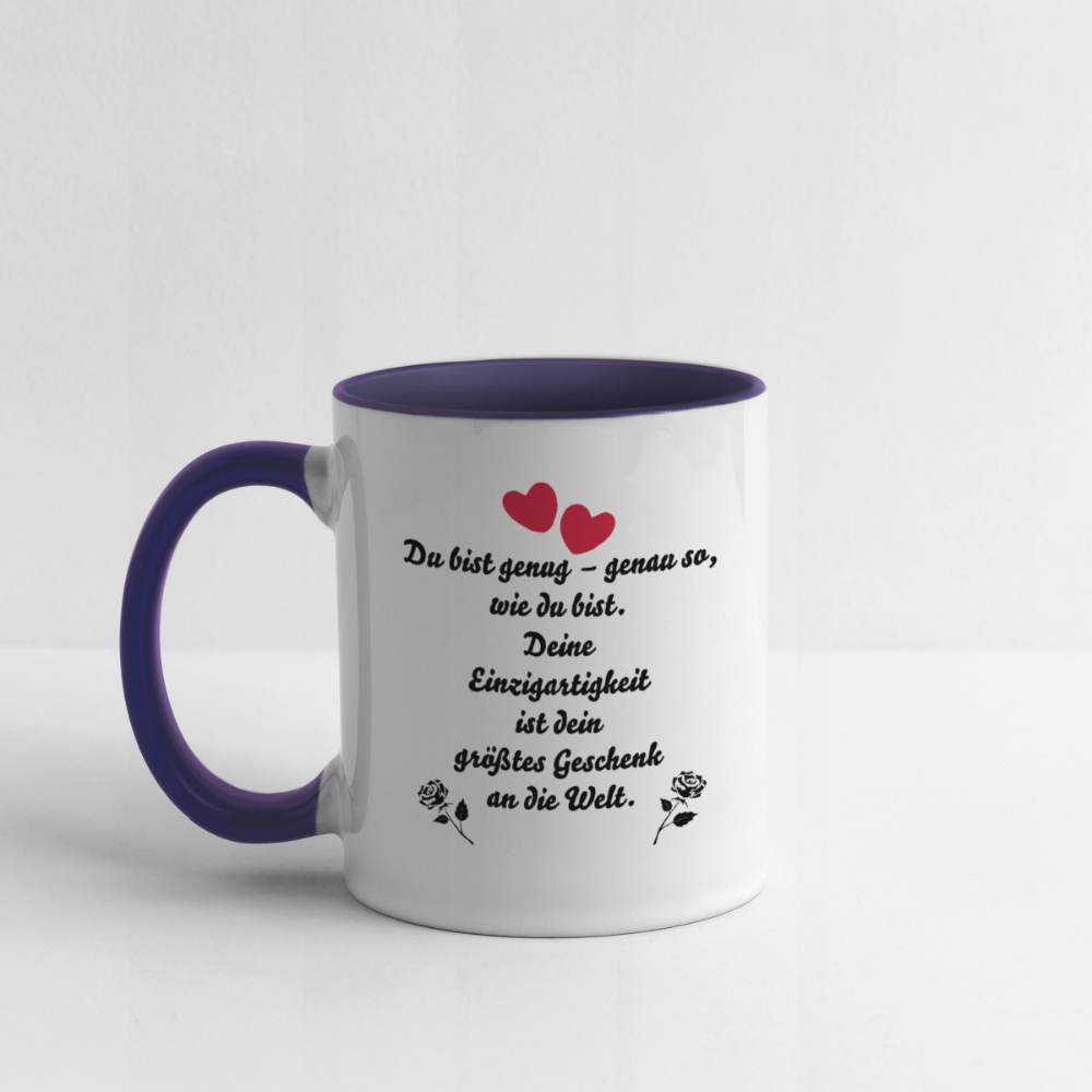 Tasse zweifarbig - Weiß/Kobaltblau