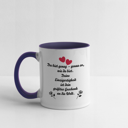 Tasse zweifarbig - Weiß/Kobaltblau