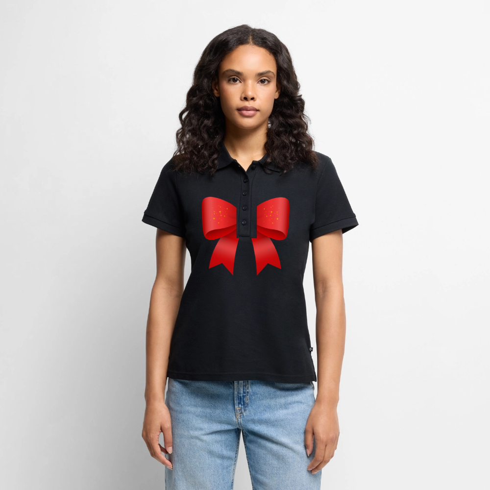 Frauen Premium Bio Polo Shirt - Schwarz