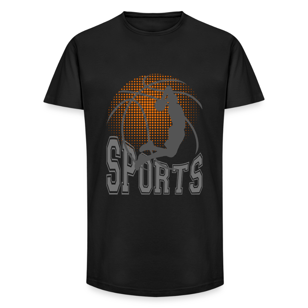 Long Fit Männer T-Shirt - Schwarz