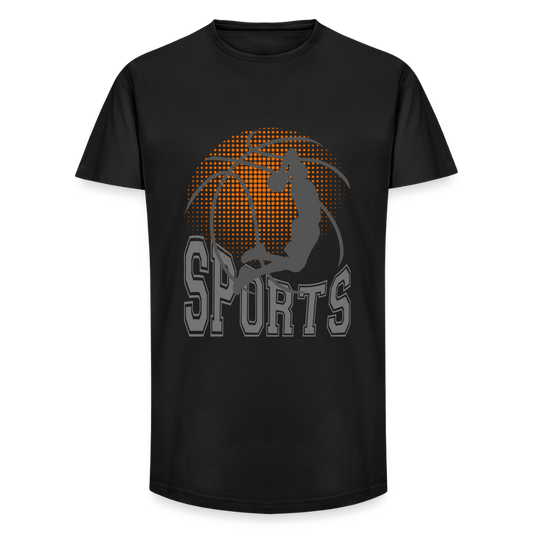 Long Fit Männer T-Shirt - Schwarz