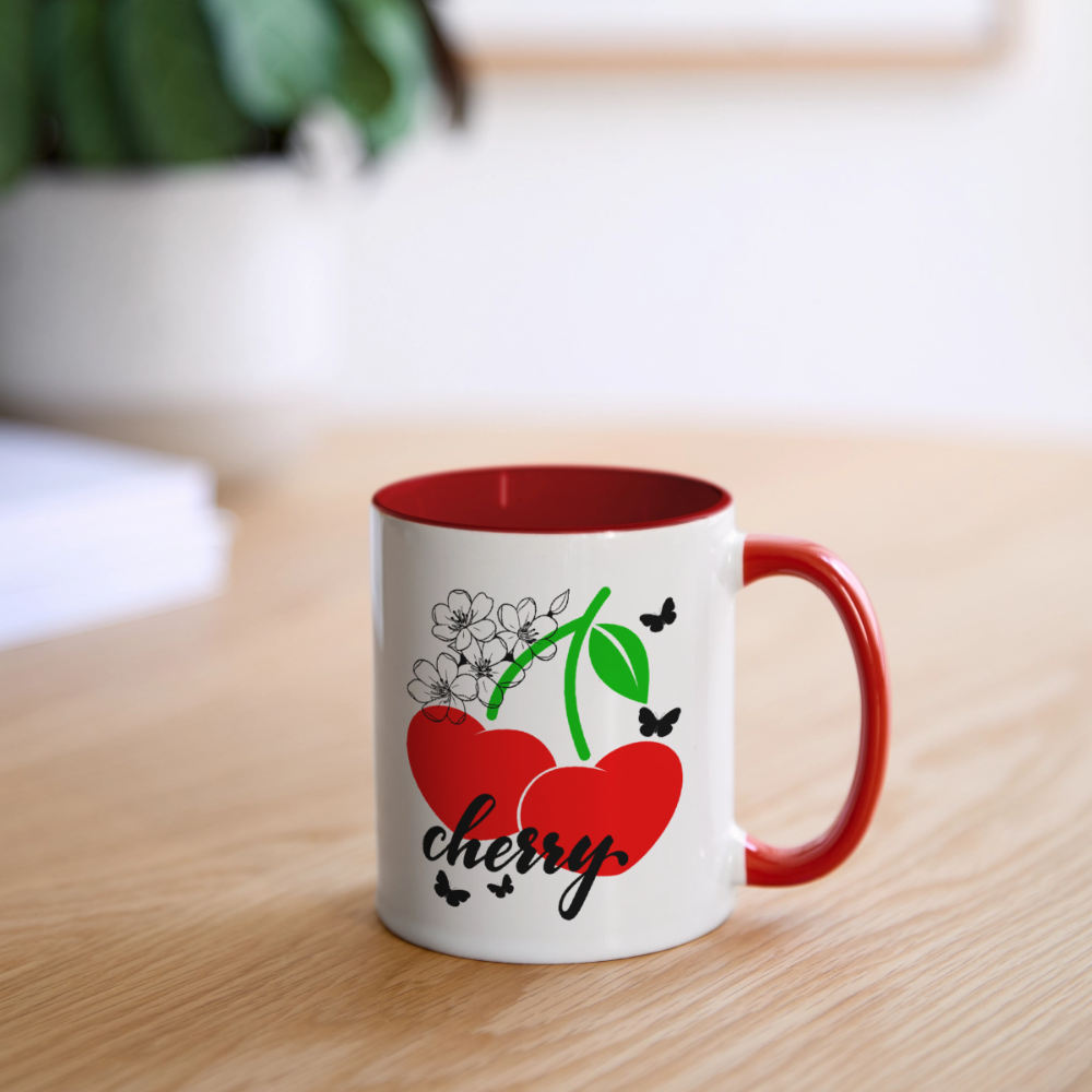 Tasse zweifarbig - Weiß/Rot