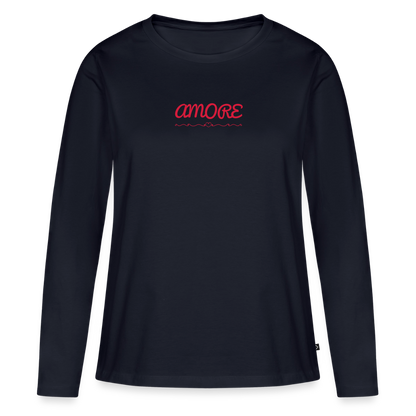 Frauen Premium Langarmshirt - Navy