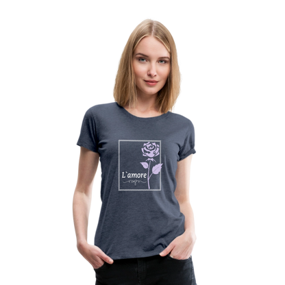 Frauen Premium T-Shirt - Blau meliert