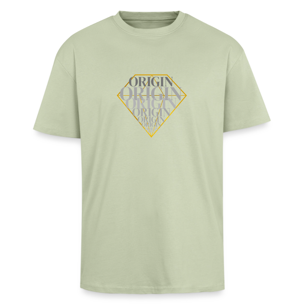 Oversized Heavyweight Unisex T-Shirt - Leichtes Salbeigrün 