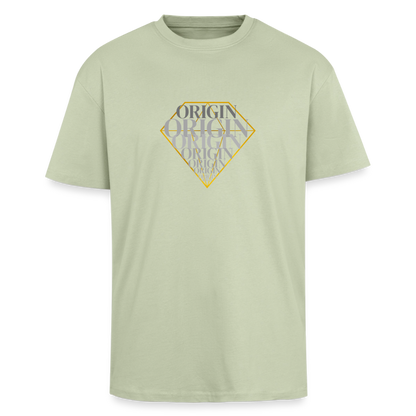 Oversized Heavyweight Unisex T-Shirt - Leichtes Salbeigrün 