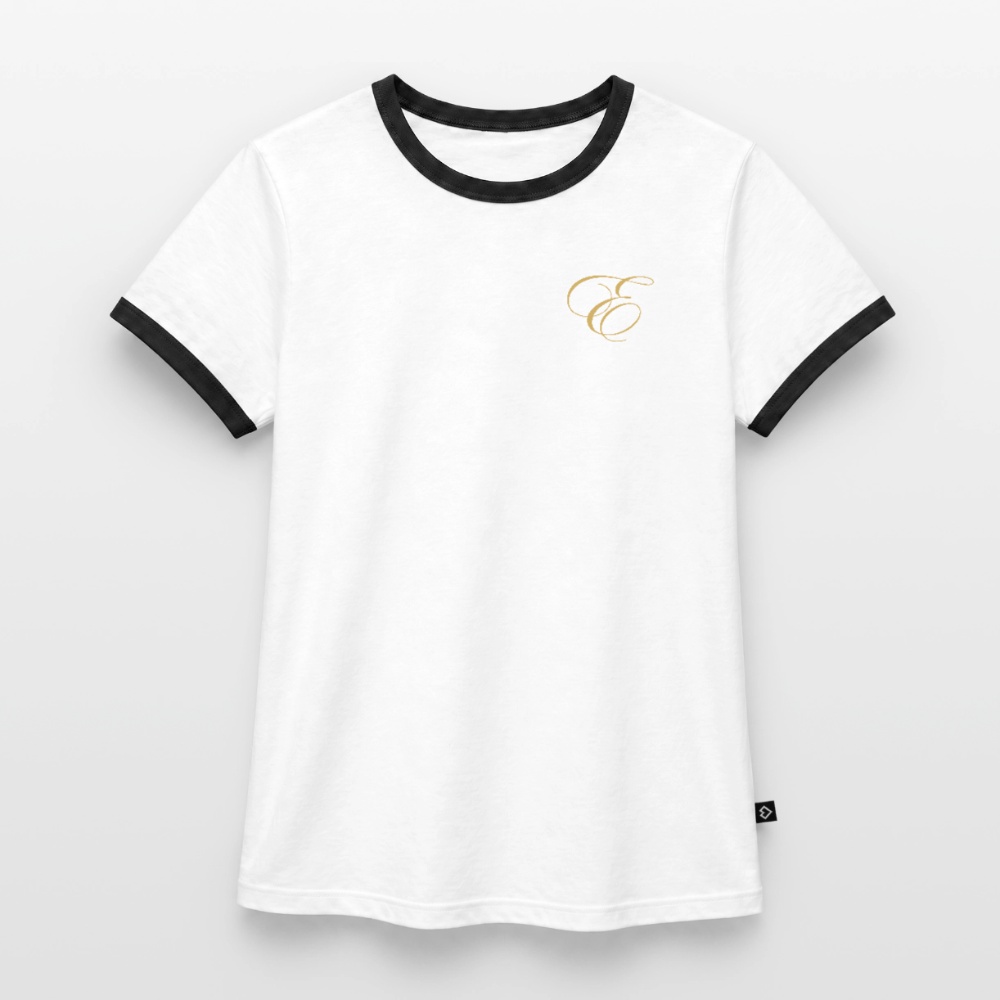 Frauen Kontrast-T-Shirt - Weiß/Schwarz