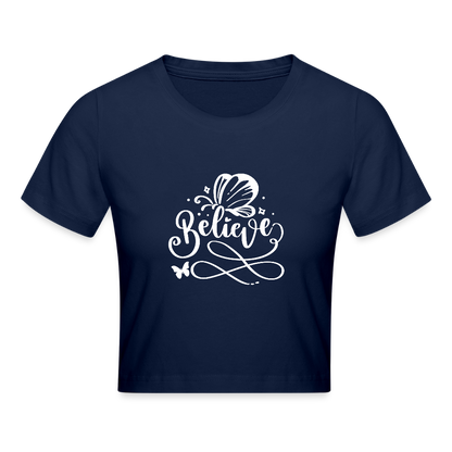 Cropped T-Shirt - Light Navy