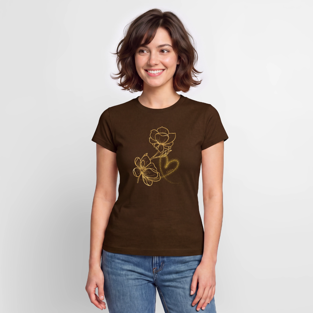 SLIM FIT Frauen Organic T-Shirt - Dunkelbraun