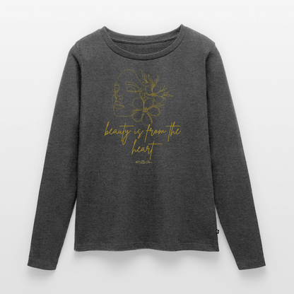 Frauen Premium Langarmshirt - Anthrazit meliert