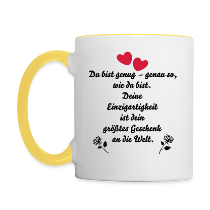 Tasse zweifarbig - Weiß/Gelb