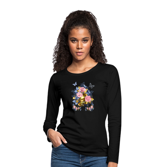 Frauen Premium Langarmshirt - Schwarz