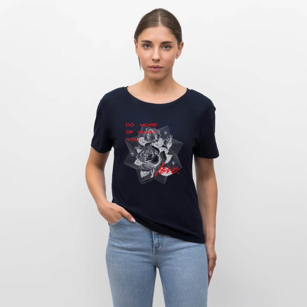 Relaxed Rundhals Frauen Bio-T-Shirt - Navy