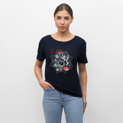 Relaxed Rundhals Frauen Bio-T-Shirt - Navy
