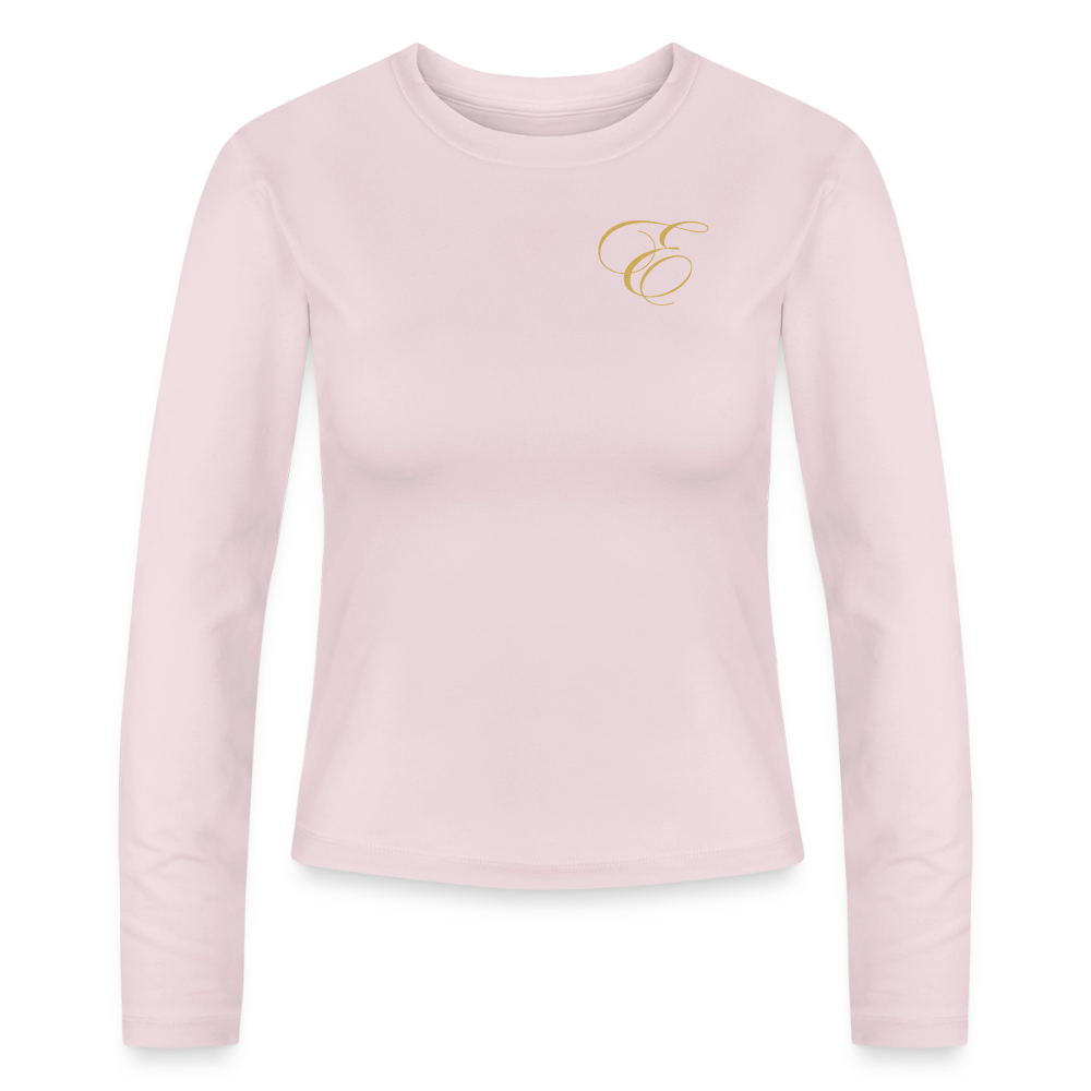 Slim Fit Frauen Organic Langarmshirt - Puderrosa