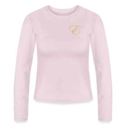 Slim Fit Frauen Organic Langarmshirt - Puderrosa