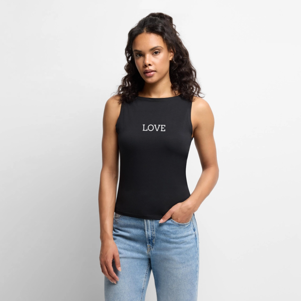 Frauen Tank Top mit U-Boot-Ausschnitt - Schwarz