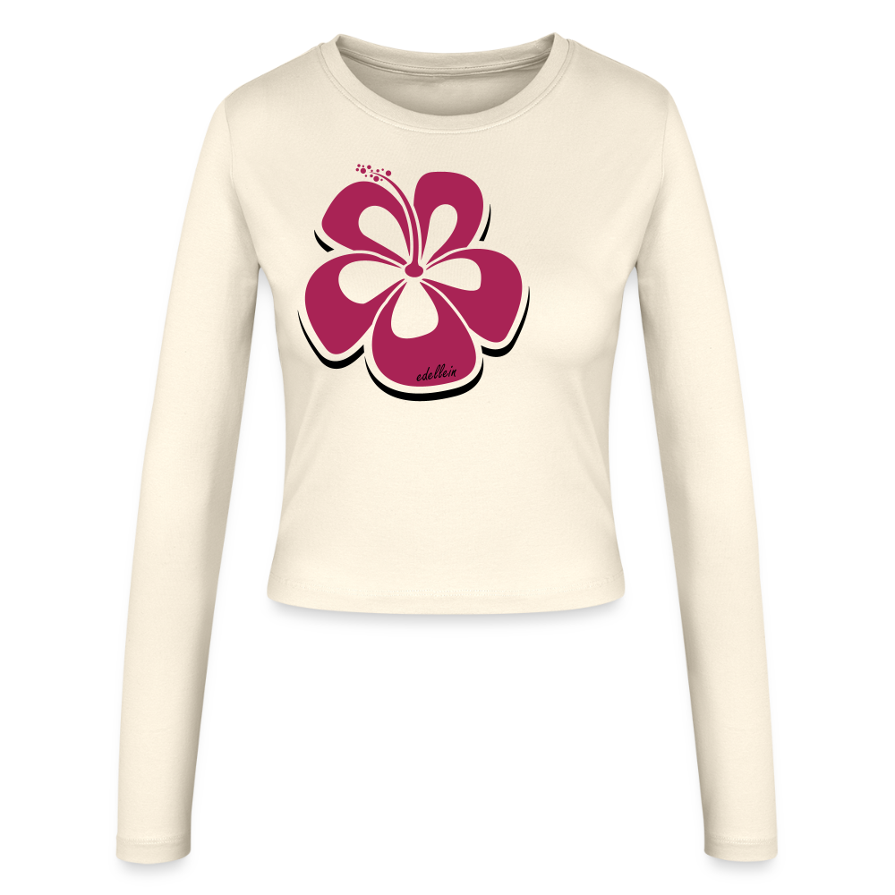 Frauen Slim Fit Langarmshirt - Creme