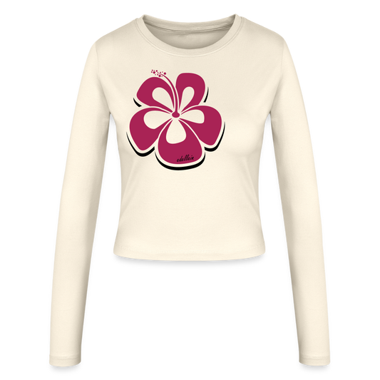 Frauen Slim Fit Langarmshirt - Creme