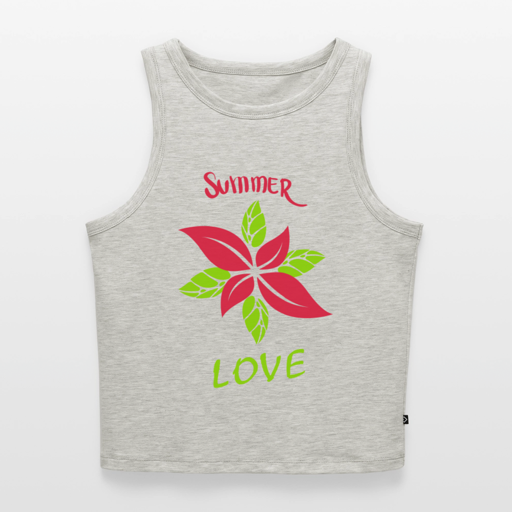 Frauen Cropped Tank Top - Grau meliert