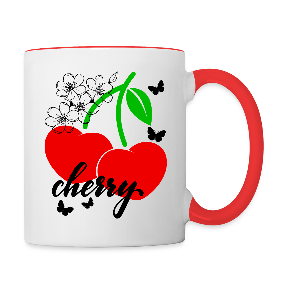 Tasse zweifarbig - Weiß/Rot