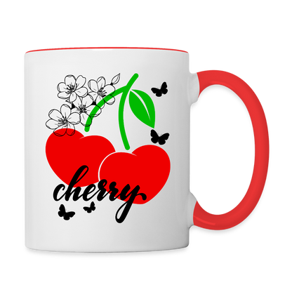 Tasse zweifarbig - Weiß/Rot