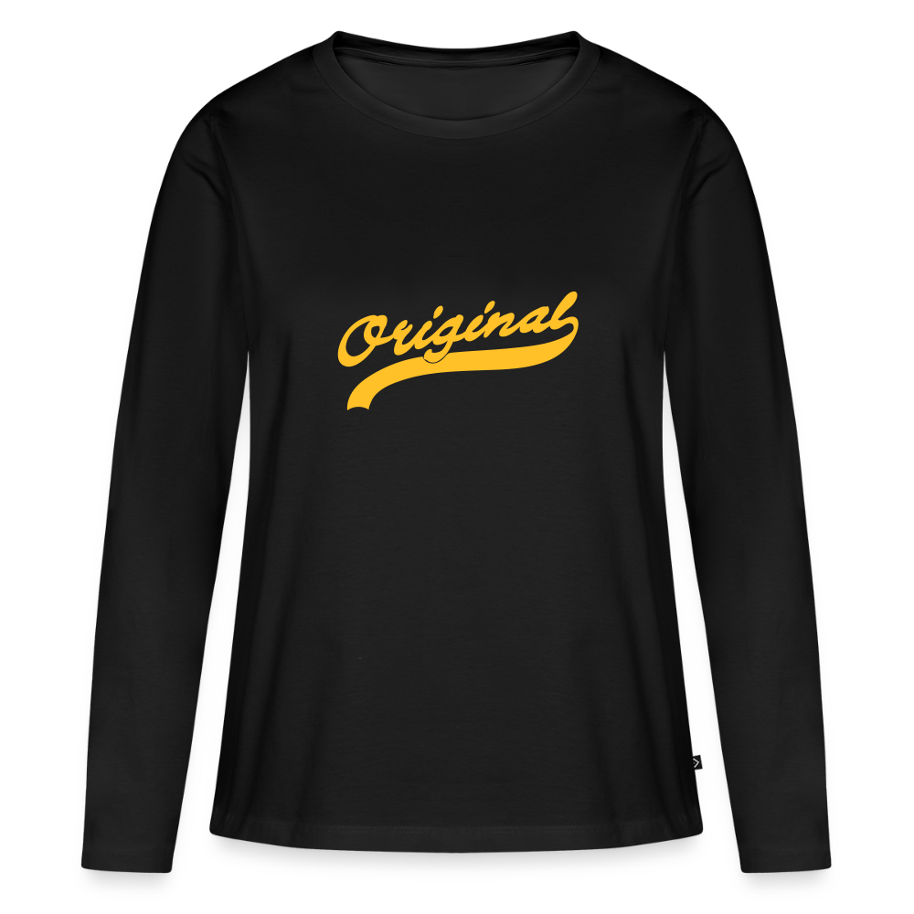 Frauen Premium Langarmshirt - Schwarz