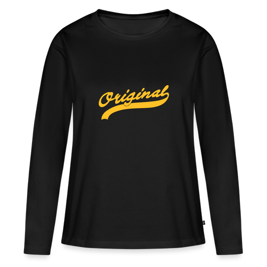 Frauen Premium Langarmshirt - Schwarz
